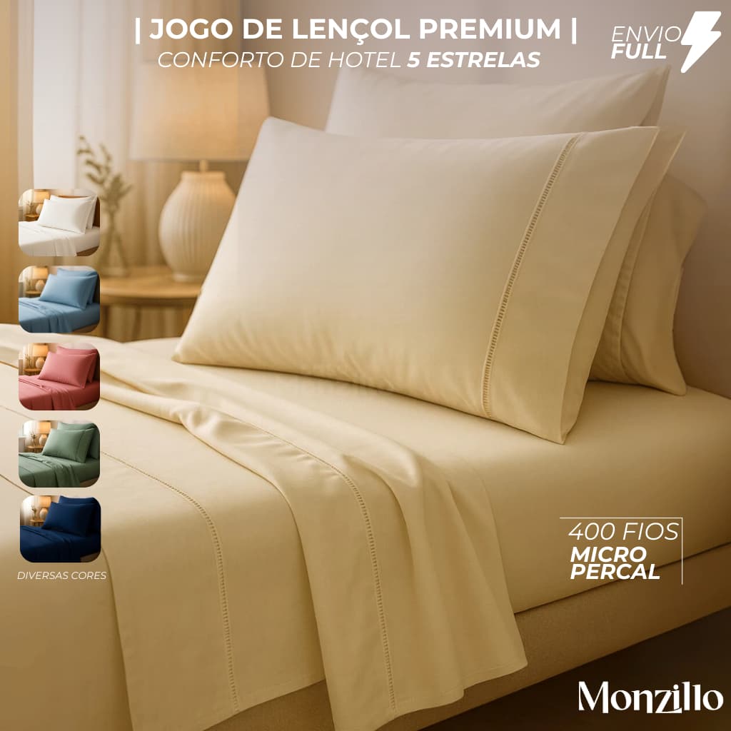 KIT FRONHAS | JOGO DE LENÇOL  | 3 e 4 Peças  |  400 Fios |  Solteiro Casal Queen King | Ponto Palito