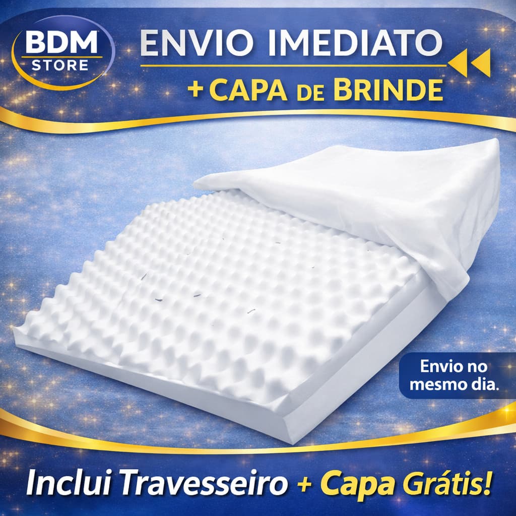 Travesseiro Ortopédico Anti-Refluxo Premium BDM – Rampa Terapêutica com Capa