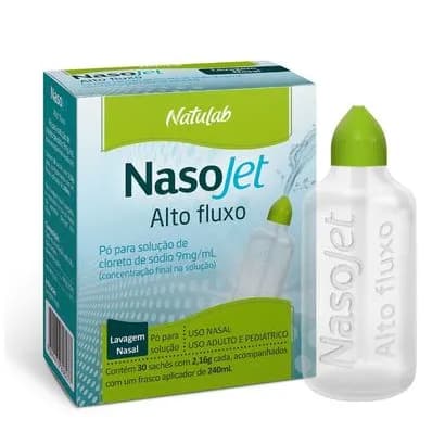 NasoJet Completo Frasco 240mL + Refil 30 envelopes similar Nasoar e Rinosoro Alto fluxo volume