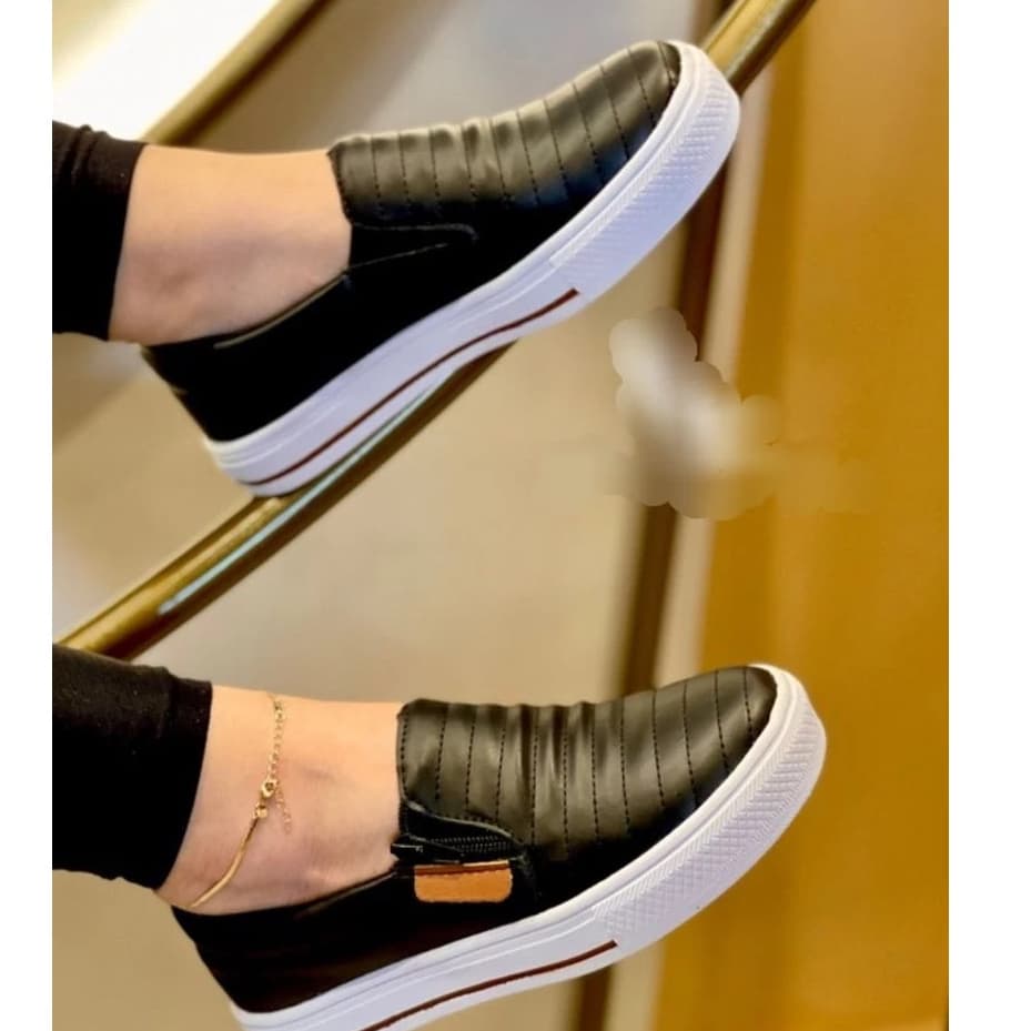 Tênis Feminino Slip On Casual Leve Macio Confortável Envio Imediato