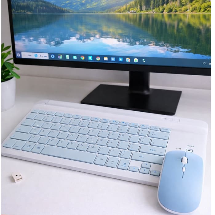 Kit Teclado e Mouse Sem Fio 2.4Ghz Slim  | USB Para PC Notebook