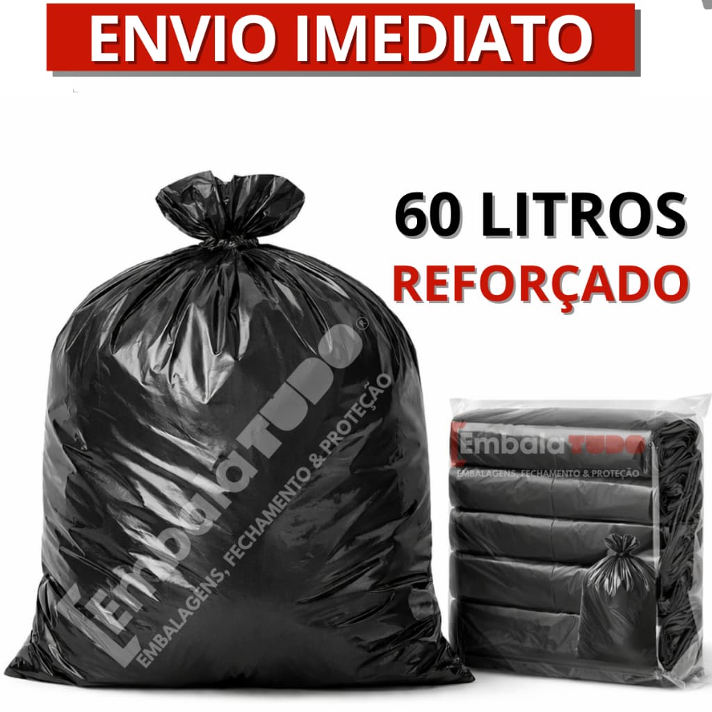 Saco de lixo de 60L Reforçado 100Unidades Promoção