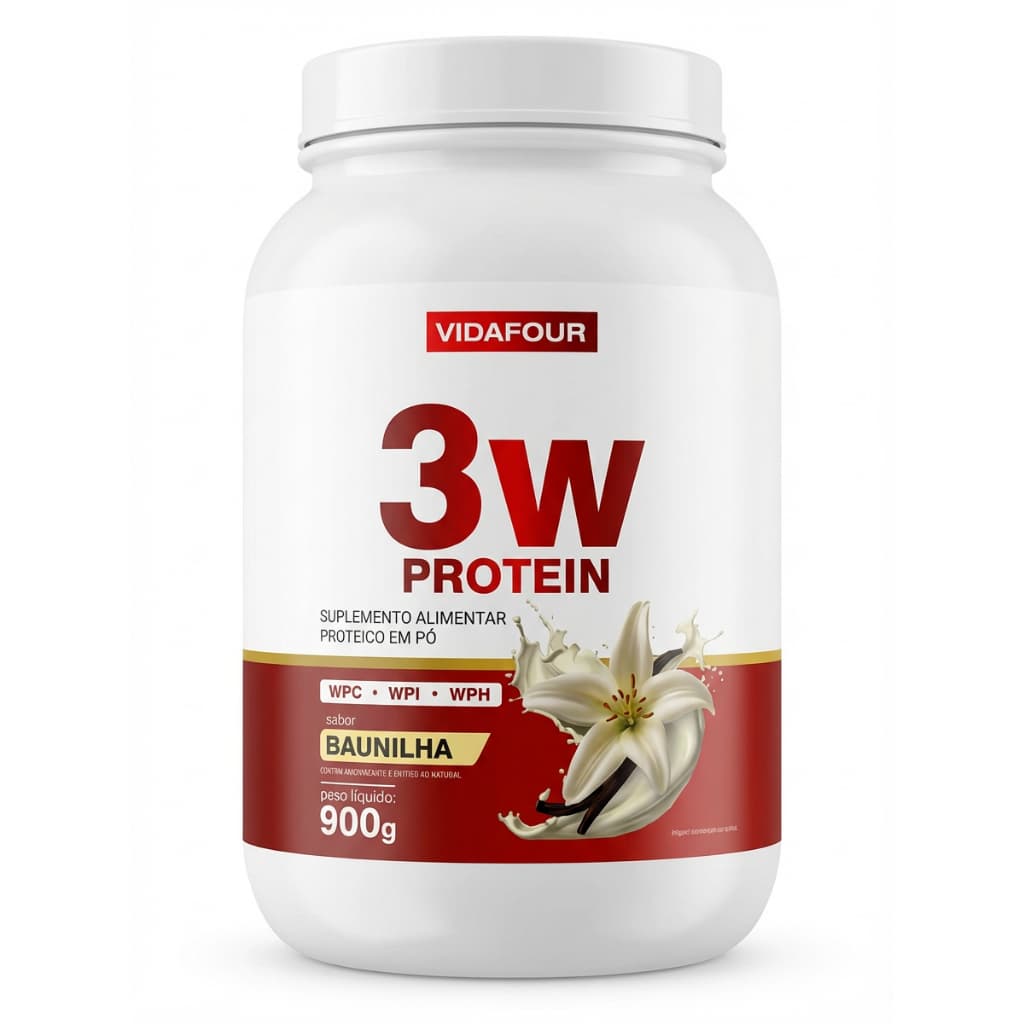 Vidafour 3W Protein Whey 900g – Suplemento Proteico Completo