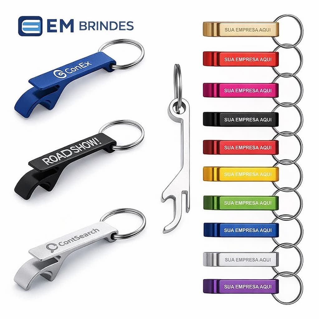 20 Chaveiros Personalizados Logomarca nome Abridor garrafa e lata Laser Empresa brinde lembrancinha Modelo Pé de Galinha