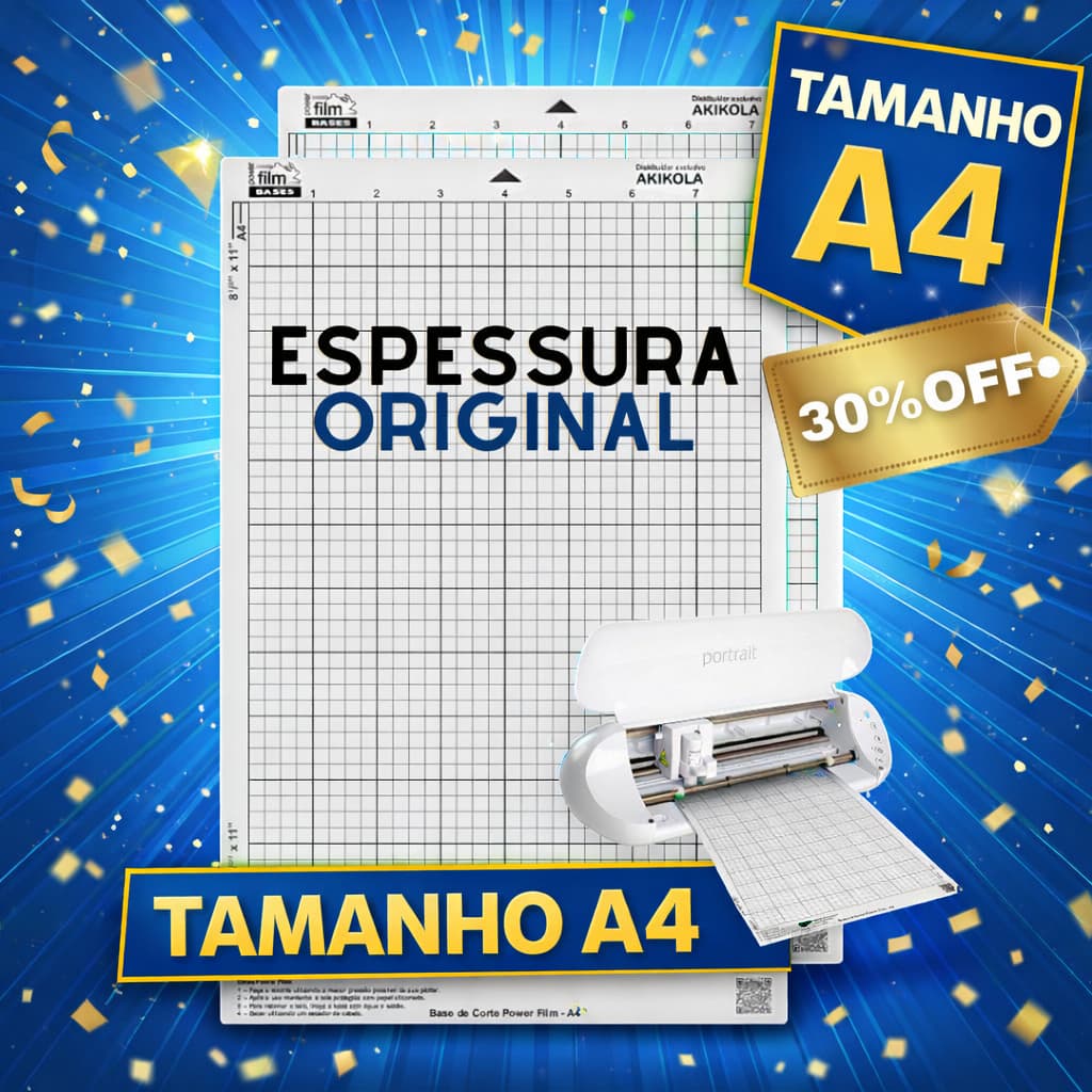 2 Base de Corte A4 - Linha Pro Com Cola - Compativel Silhouette Portrait - Cameo