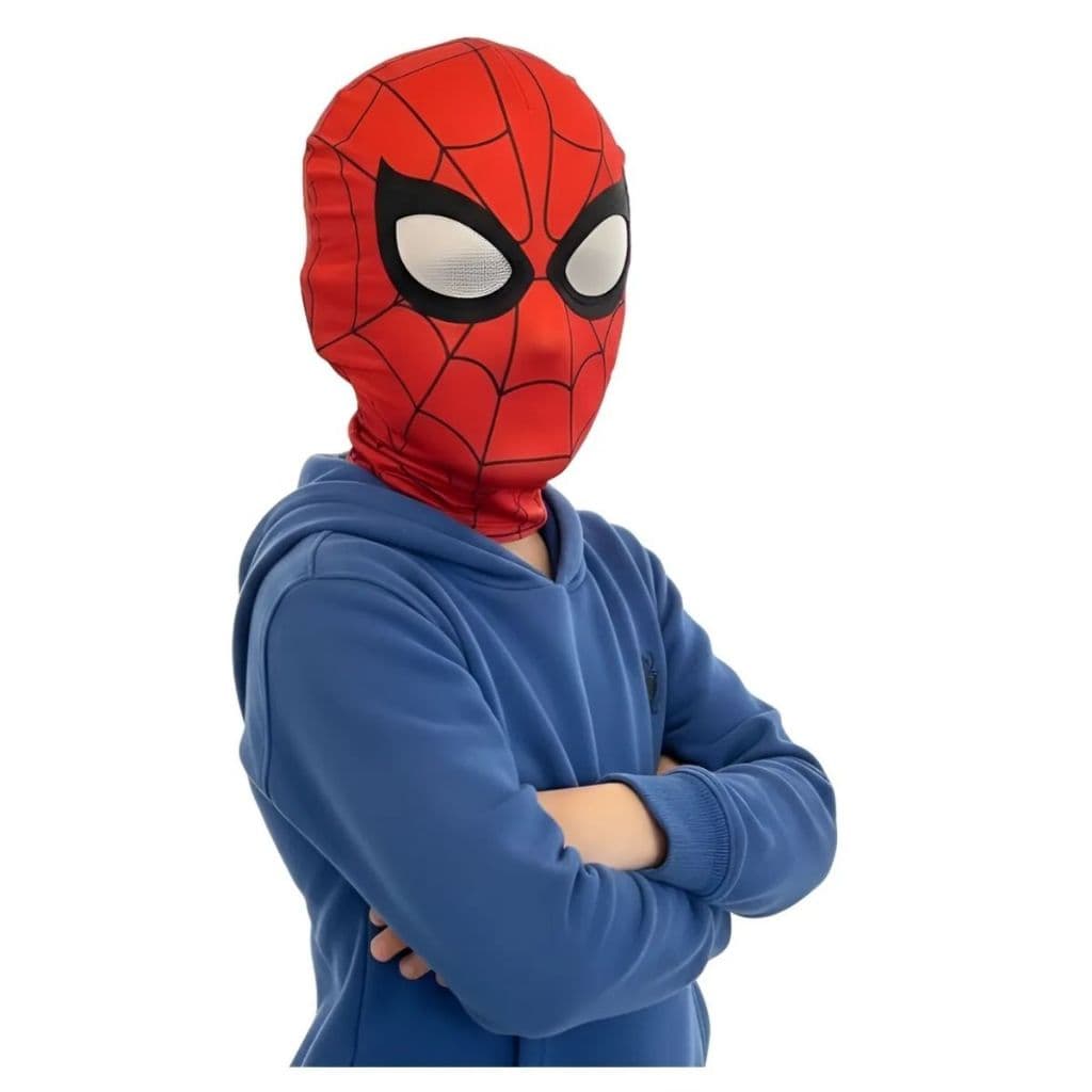 BAMBULUÁ Máscara Tecido Pano Homem Aranha Infantil Herói Cosplay Fantasia Festa Carnaval Spider Man