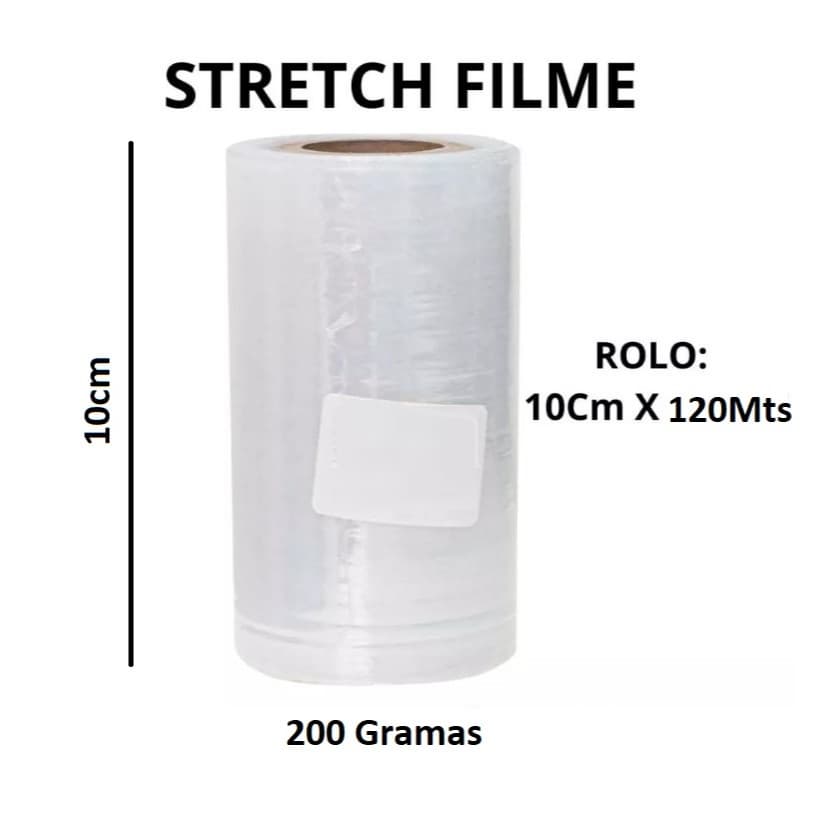 Plastico Bonina Strech 10Cm X 120 Metros Filme de Embalagem Multiuso Volante União Produtos Mala Etc