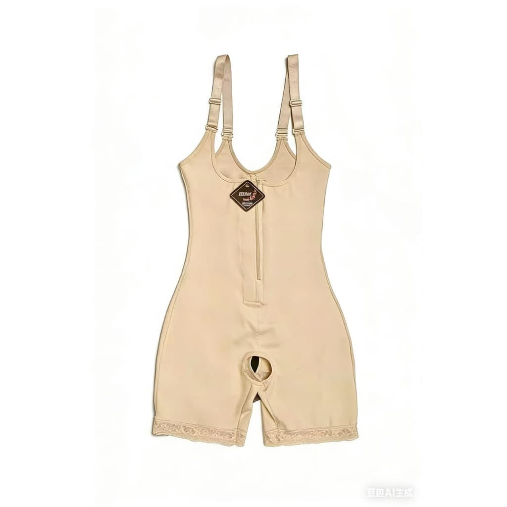 Modelador Corporal Feminino Bodysuit Com Zíper Forte Controle Abdominal
