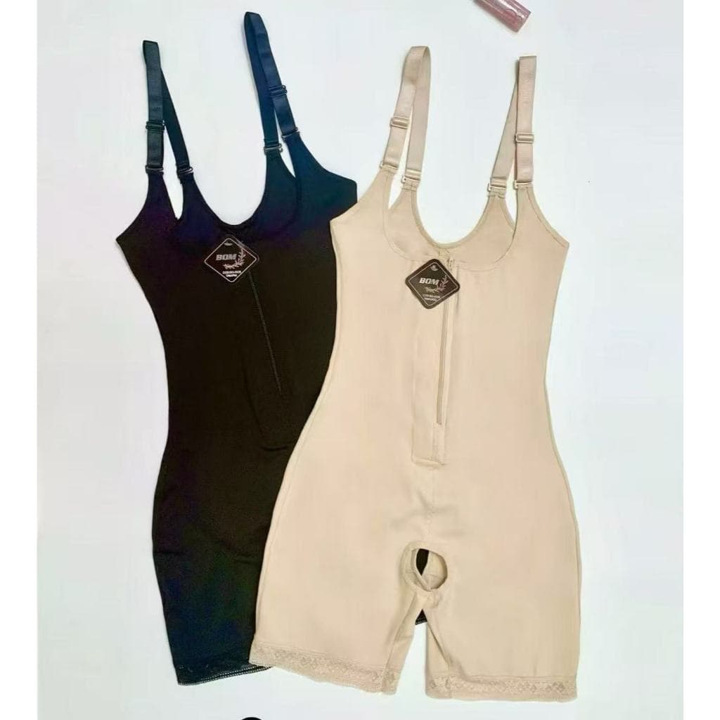 Modelador Corporal Feminino Bodysuit Com Zíper Forte Controle Abdominal
