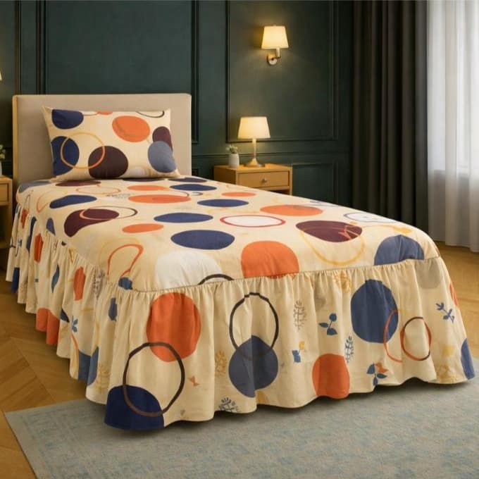 Kit Colcha Solteiro com Babado Toque de Algodão aveludado toque Macio Super *Oferta