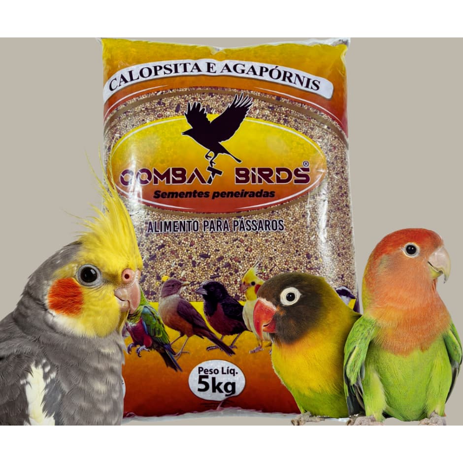 RAÇÃO CALOPSITA E AGAPORNIS COMBAT BIRDS 5KG - 10KG - 15KG - 20KG