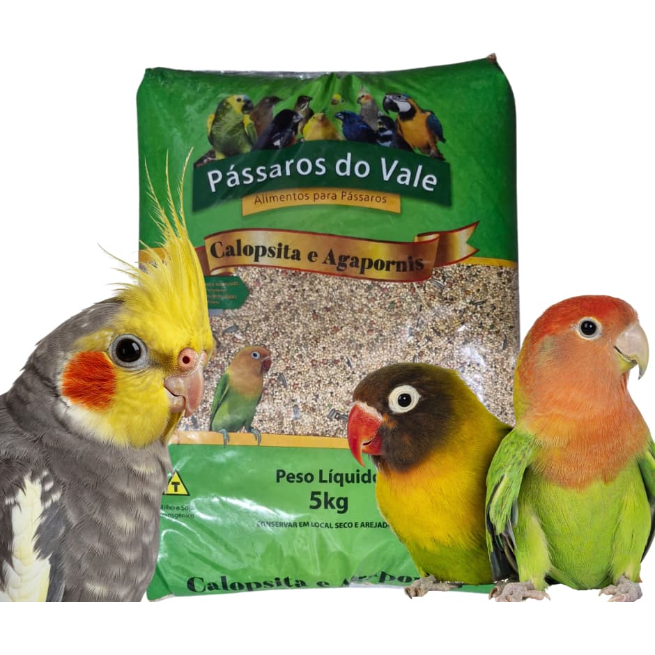 RAÇÃO CALOPSITA E AGAPORNIS PASSAROS DO VALE - 5KG
