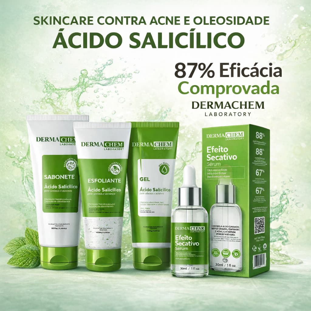 Kit skincare limpeza de pele oleosa dermachem antiacne antioleosidade cravo espinha