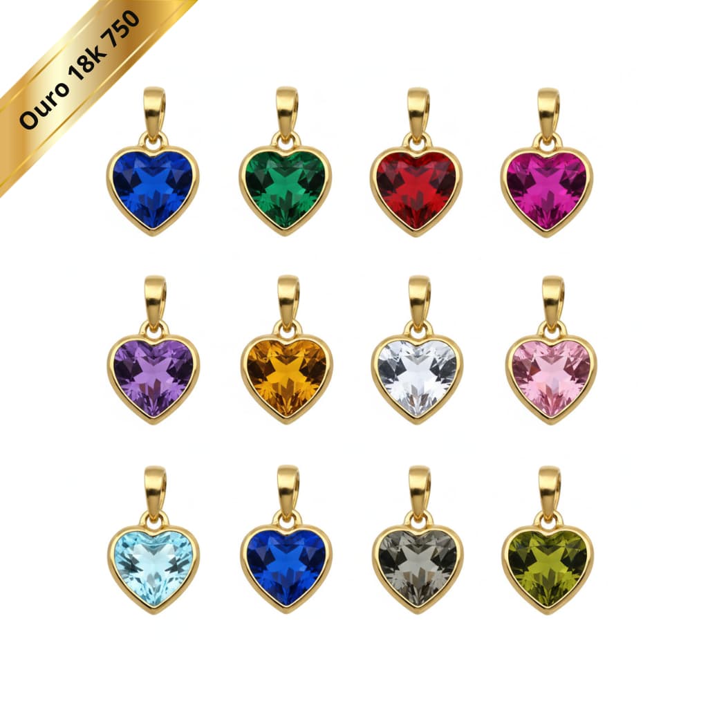 PINGENTE PONTO DE LUZ CORAÇÃO 5MM OURO 18K 750 COM ZIRCÔNIA BRILHANTE