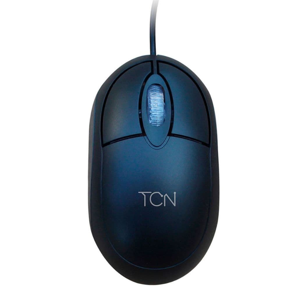 Mouse Óptico TCN USB 1200 DPI Preto Ergonômico - Confortável para PC e Notebook