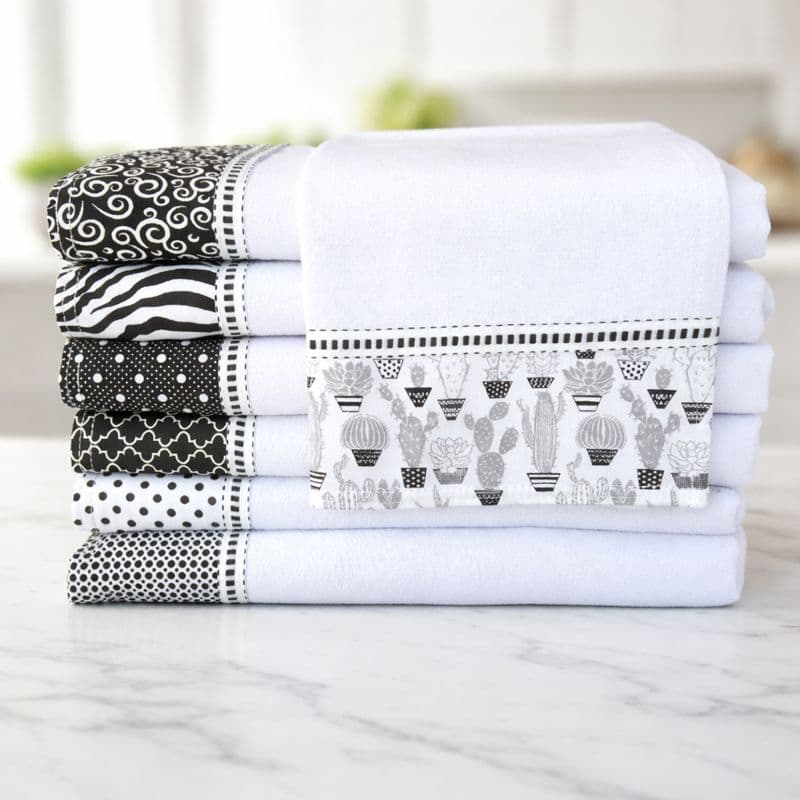 Pano De Prato Barrado Pé De Galinha Minimalista 10 Pçs