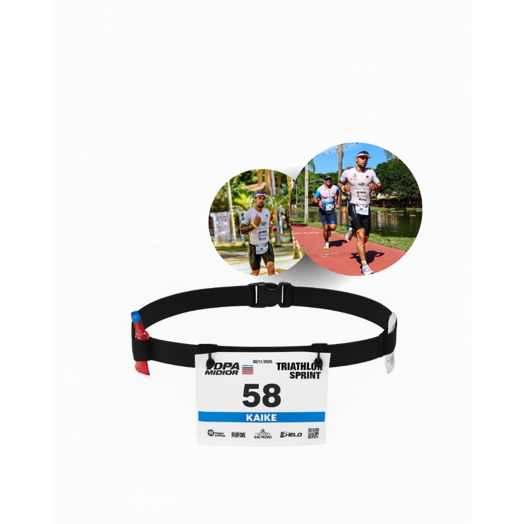 Cinto Porta Numero Para Corrida Triathlon Ciclismo Carbo Gel