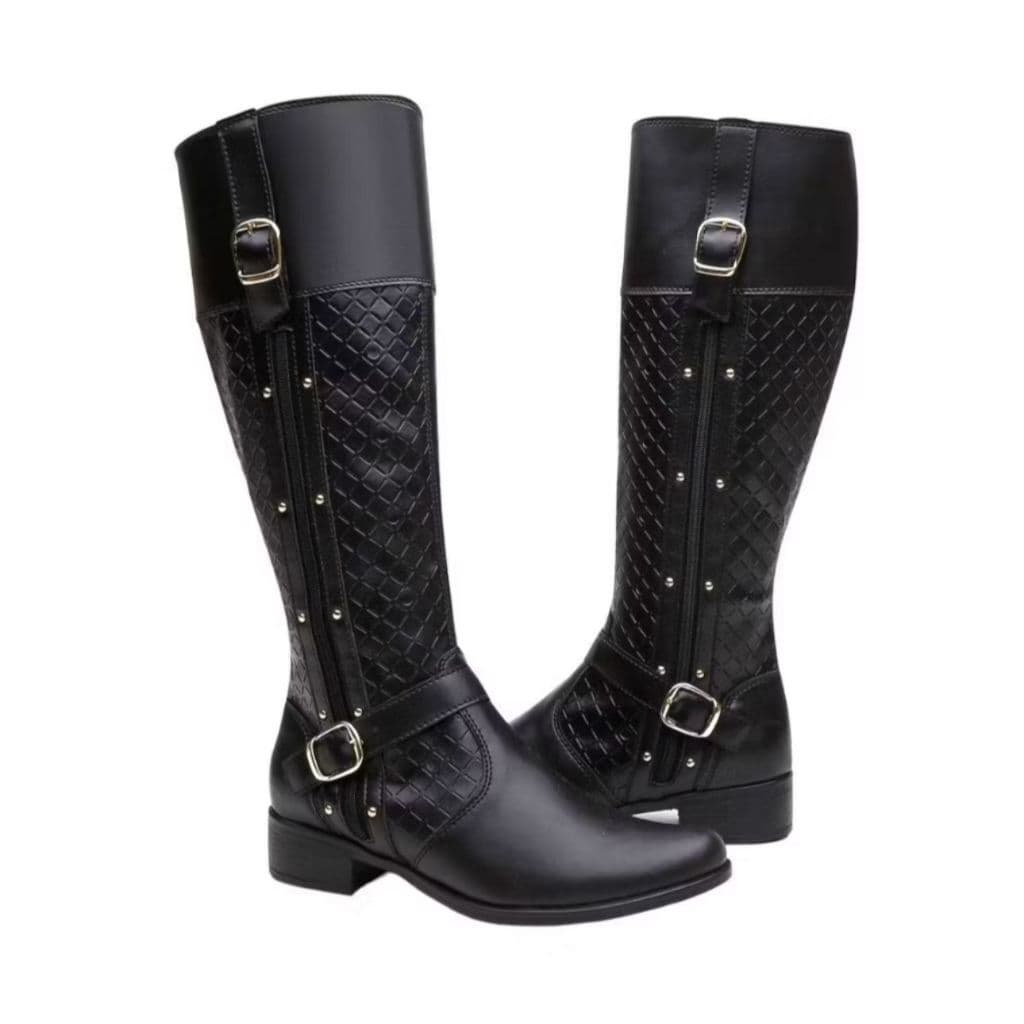 Bota Montaria Feminino Confortável Estilosa Moda Inverno Material Resistente Reforçada