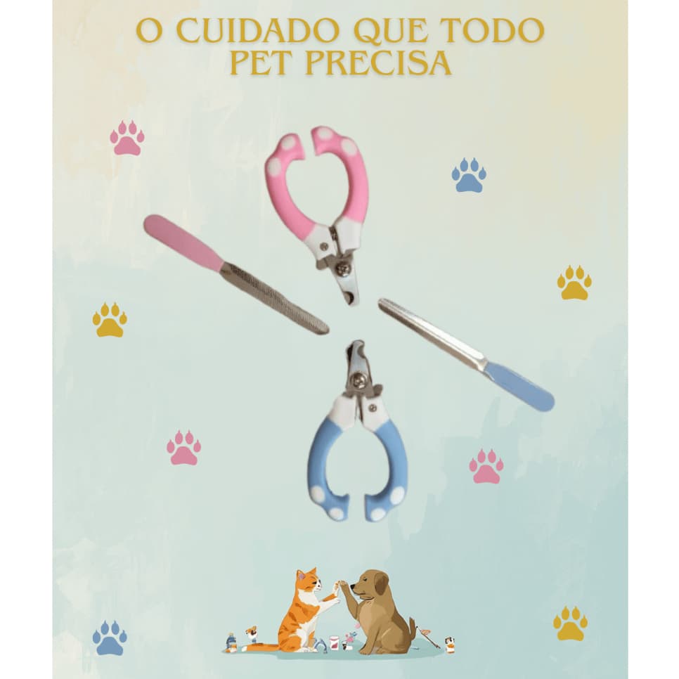 ✨ Kit Cortador de Unhas para Pets com Lixa – Seguro, Profissional e Prático ✨