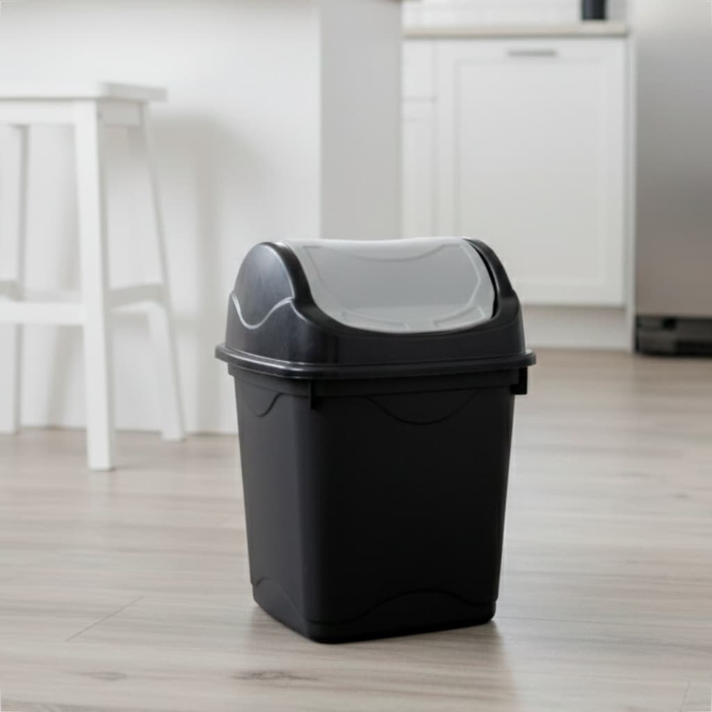 Lixeira 3,6L Com Tampa Basculante Resistente Reforçada Material Plástico Premium Para Pia Banheiro