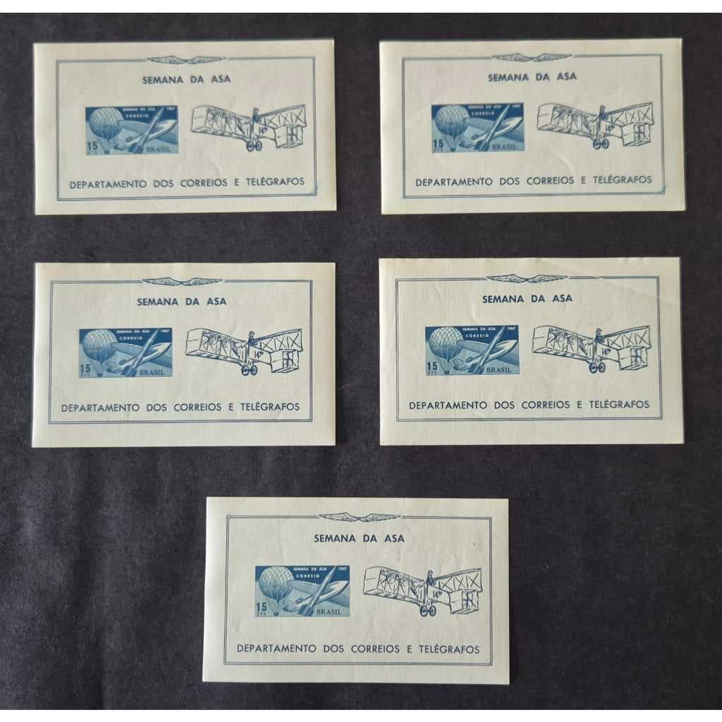 1967 - Semana Da Asa - Bloco Novo Mint - Rhm B23 - Selo dos correios - Filatelia