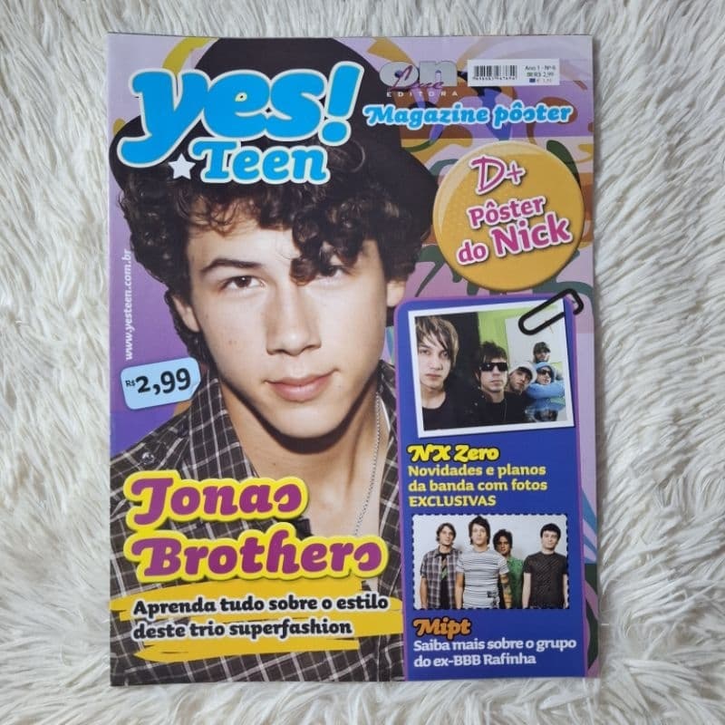 Revista poster Yes! Teen Magazine Poster Nick Jonas, Nx Zero e banda Mipt
