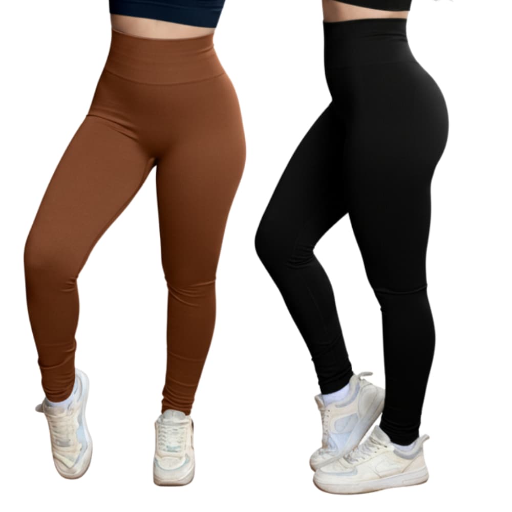Calça Legging Fitness Feminina Academia Cintura Alta Canelado Premium Sem Transparência