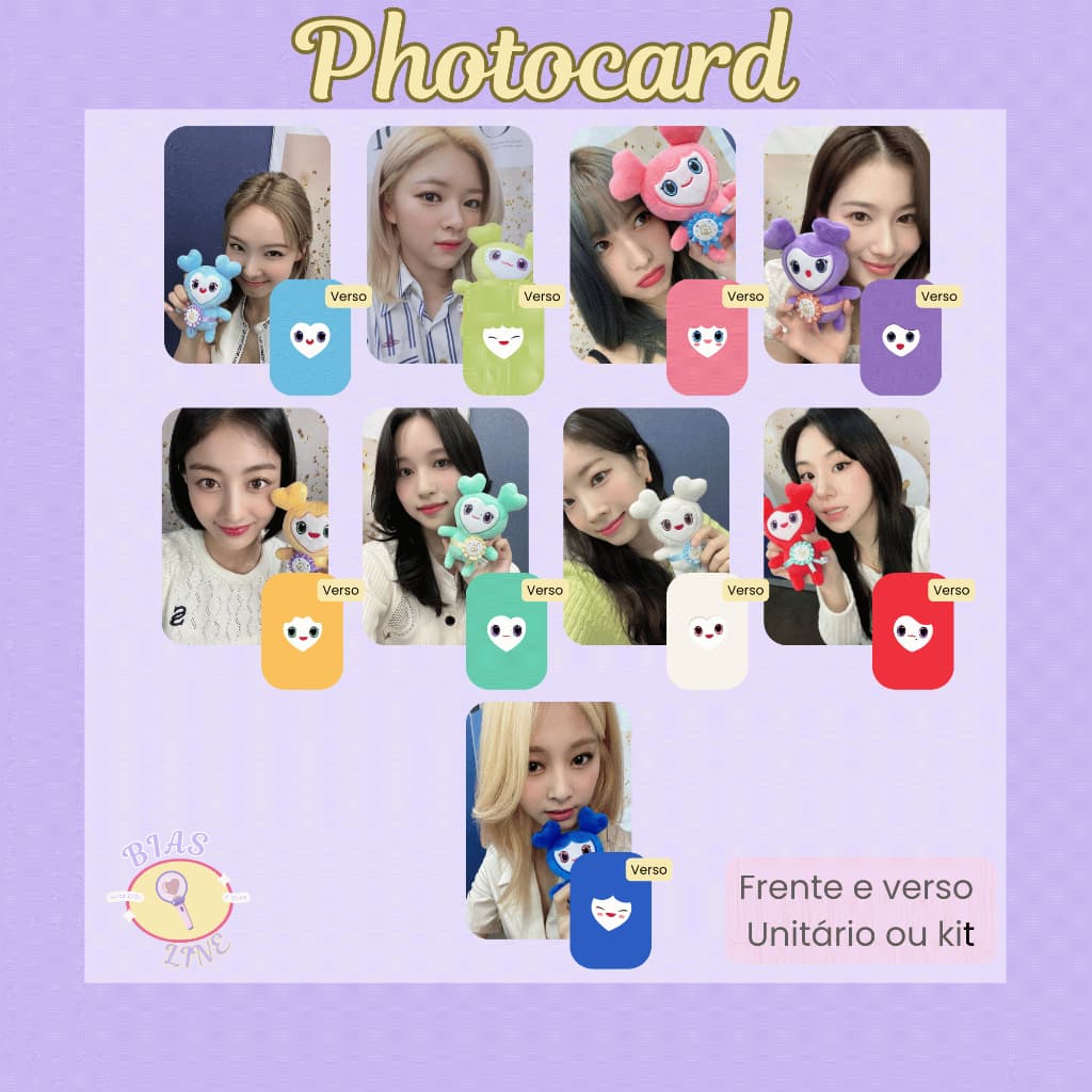 Photocard Fanmade Twice Lovelyz | K-pop | Papel Fotográfico Laminado | Unidade ou Set