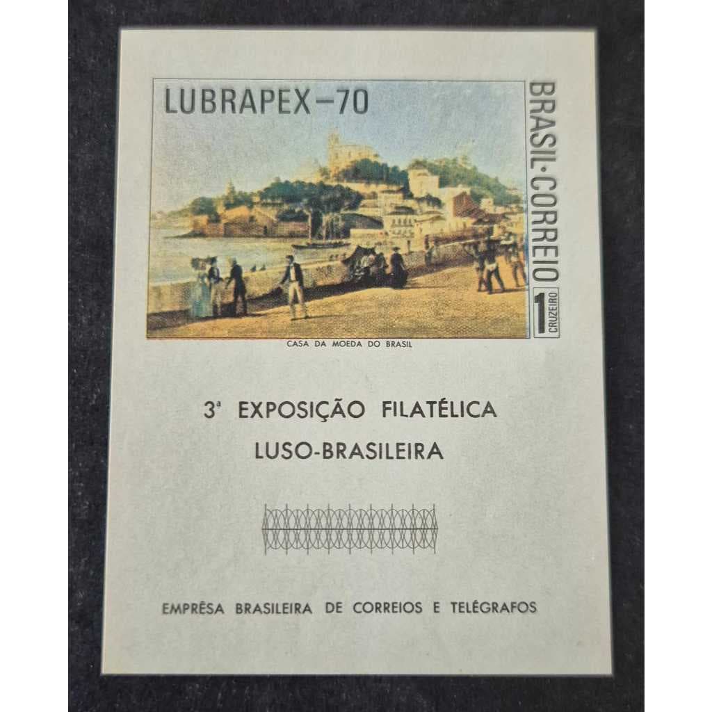 1970 - B-29 Bloco Lubrapex 70 Novo Perfeito - Selo dos Correios - Filatelia.