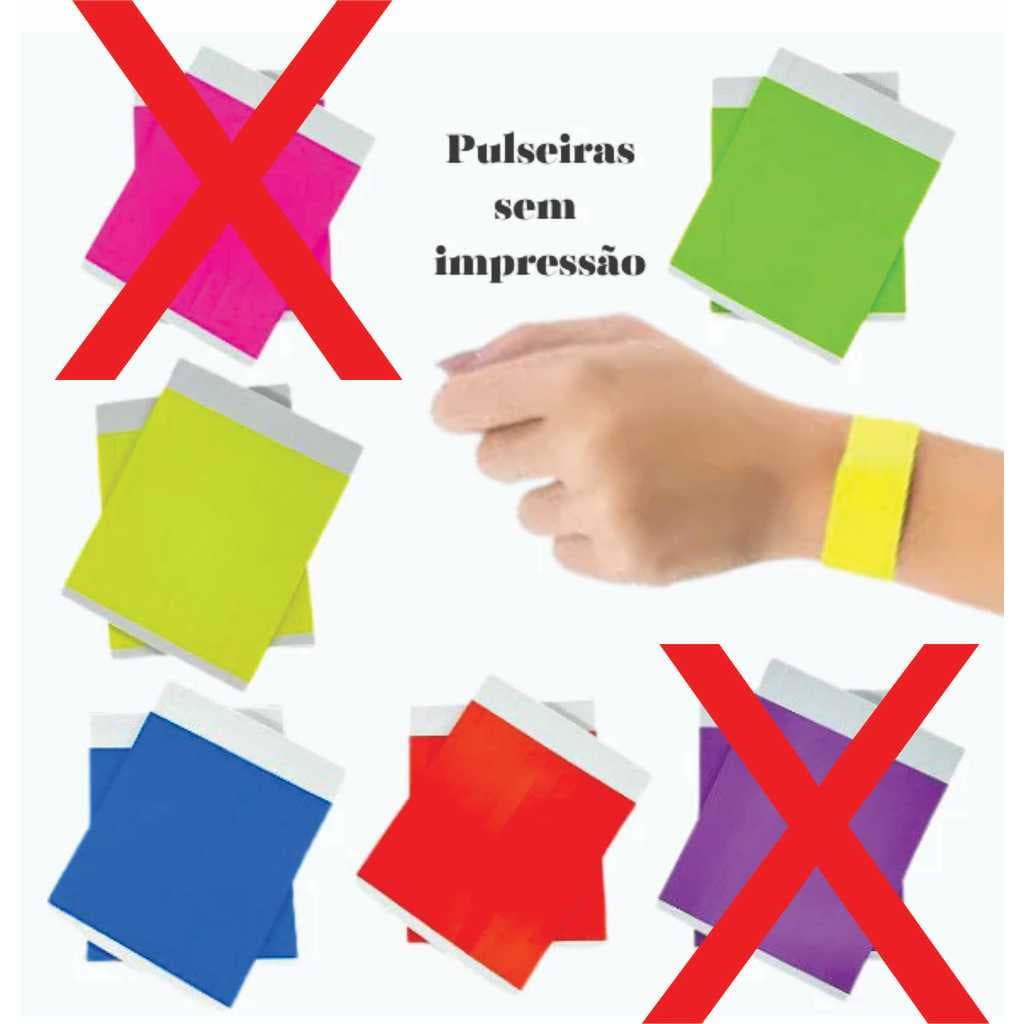 100 / 50 / 30 Pulseiras Lisas Identificação Festas Eventos Baladas Niver Casamento sem Impressão