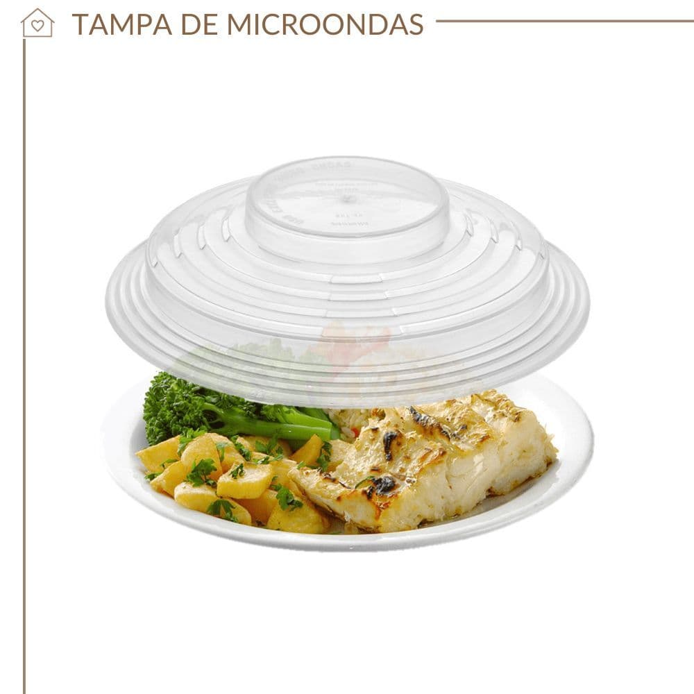 Tampa para Micro-ondas BPA Free 26cm – Anti Respingos, Plástica e Reutilizável
