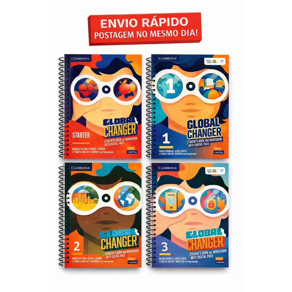 GLOBAL CHANGER – CAMBRIDGE | STUDENT’S BOOK + WORKBOOK + (ÁUDIO E VÍDEOS) IMPRESSO ENCADERNADO