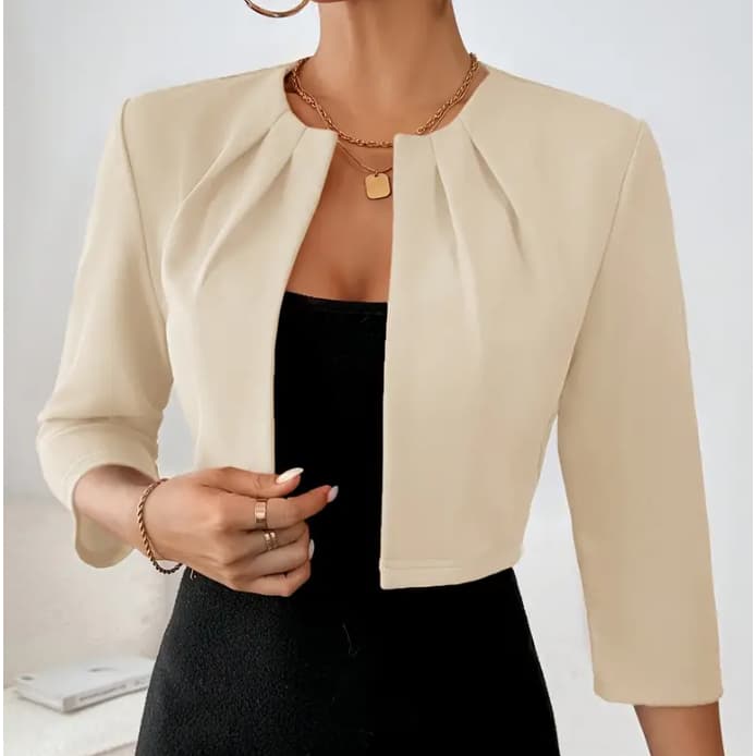 Blazer curto Casaqueto Blazer feminino alfaiataria