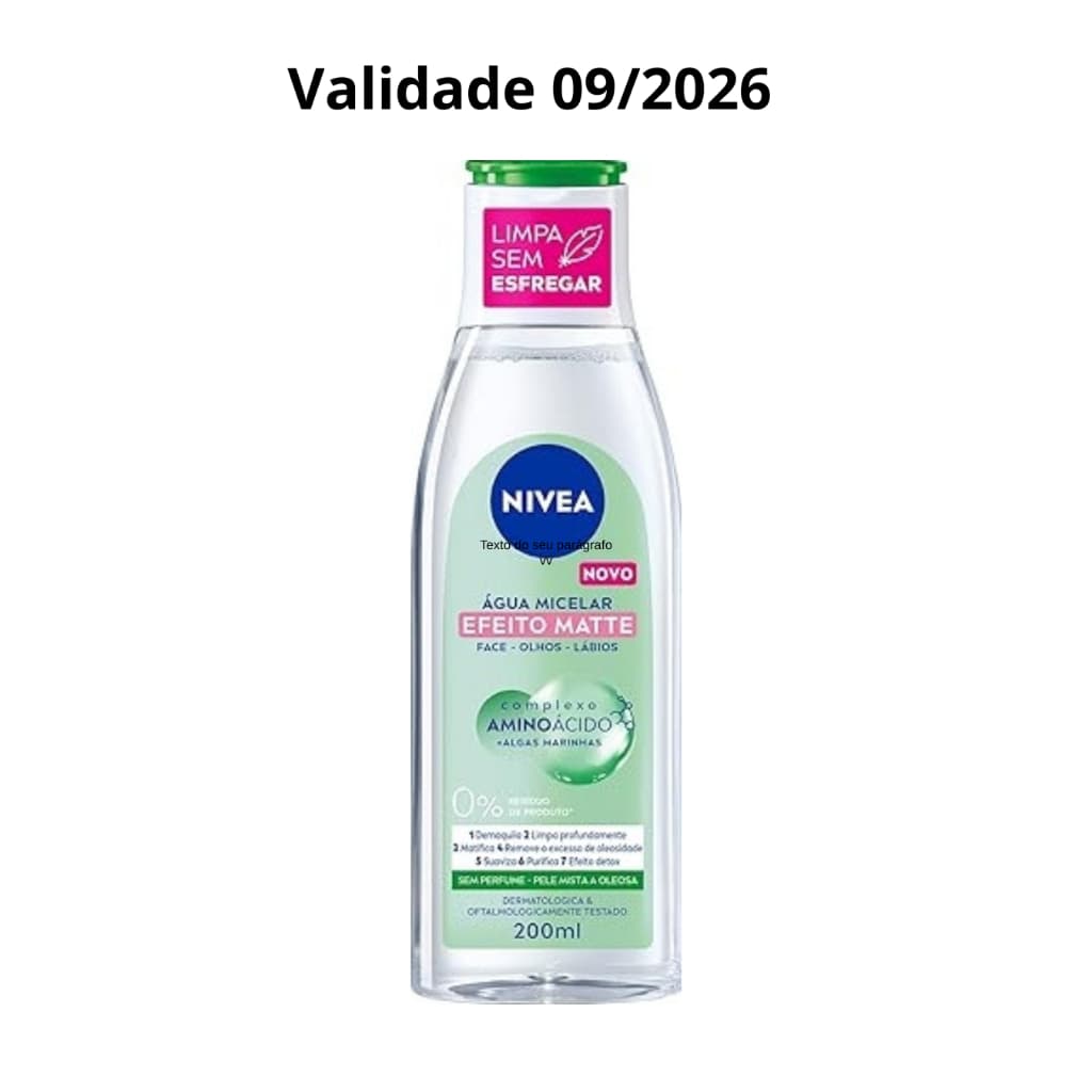 NIVEA Água Micelar Solução de Limpeza 7 em 1 Efeito Matte 200ml