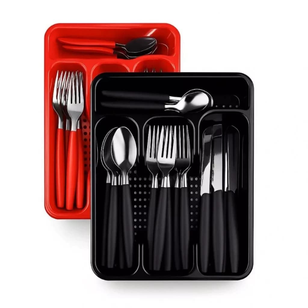Jogo Talheres Faqueiro 25pçs C/ Suporte Porta-talheres