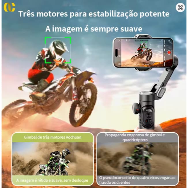 Gimbal L08 Estabilizador para Celular Tripé e Controle Bluetooth – Extensível, Recarregável e Portátil