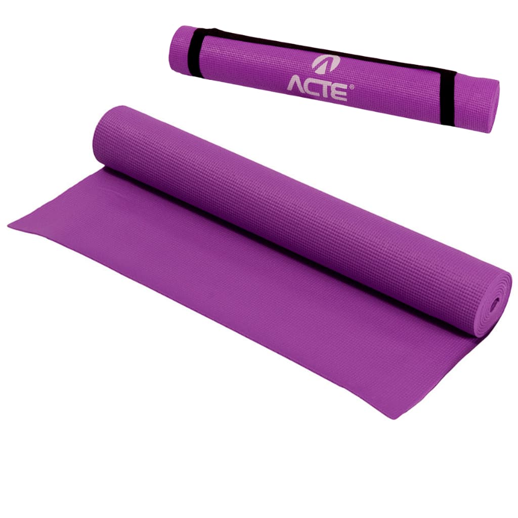 Tapete Yoga Antiderrapante PVC Indoor T10 - Yoga Mat Lilás Acte