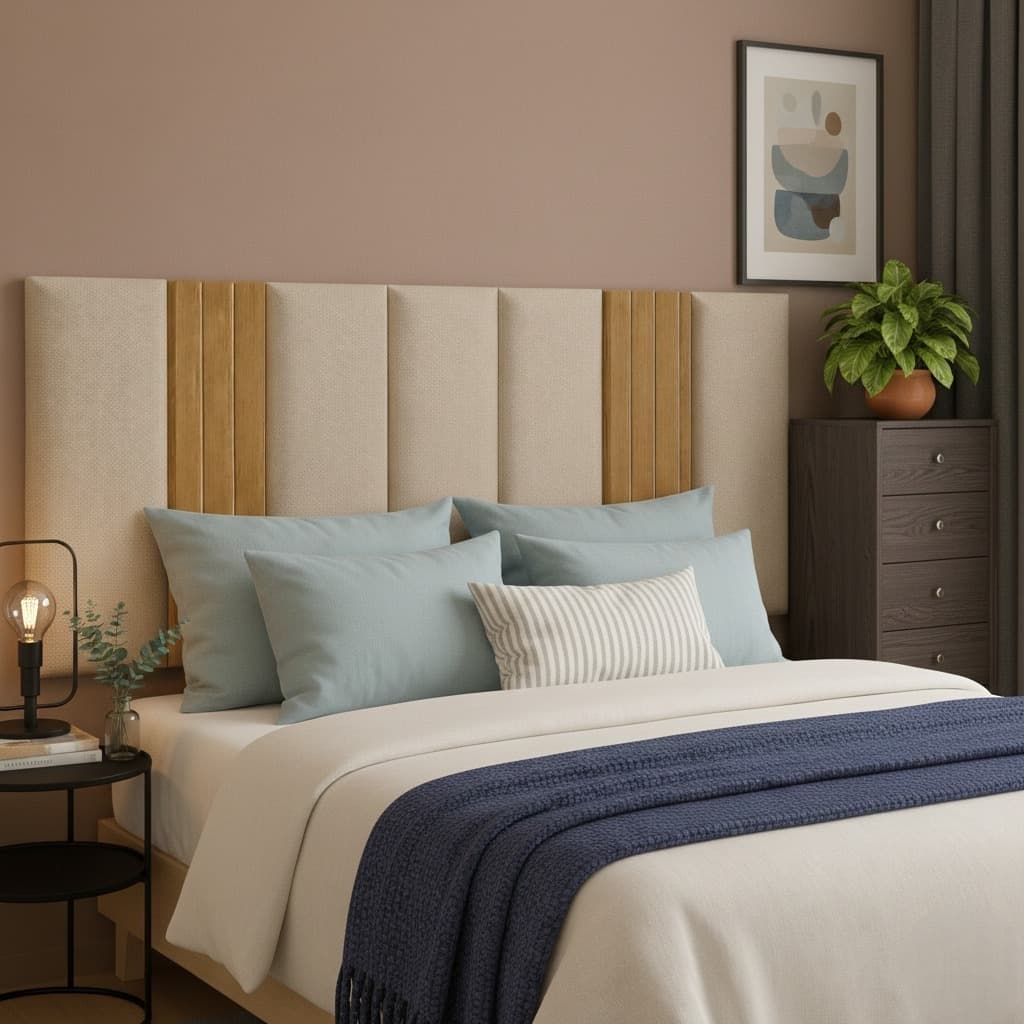 Cabeceiras de Cama Premium + Ripado de Parede Decorativo Cama Casal Box Queen King