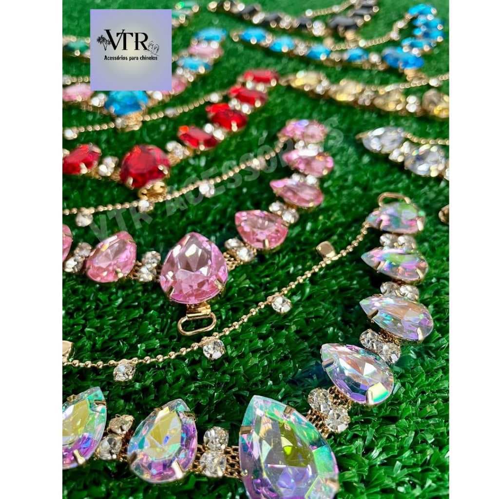 Cabedal com correntinha Tatti para customização de chinelo: 10 variedades