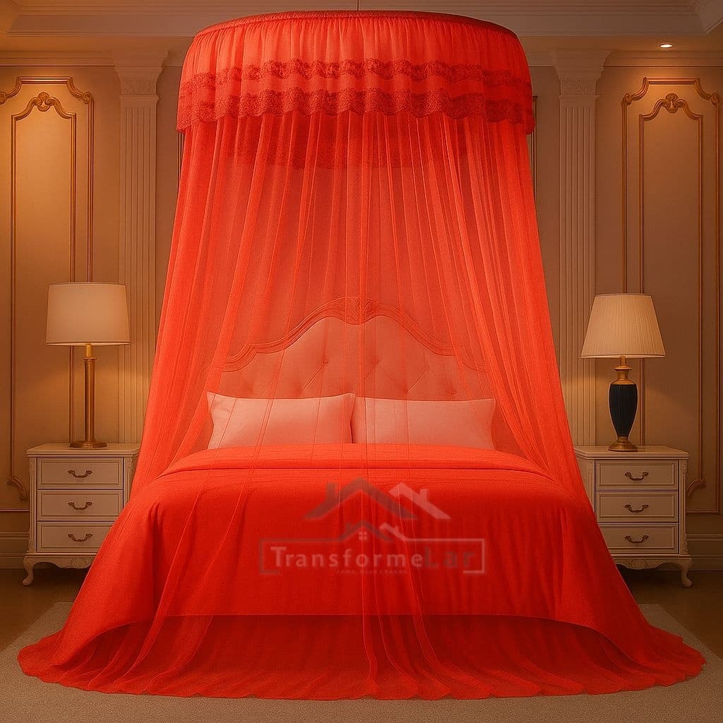 Mosquiteiro Teto Casal Gigante Box queen Super King Com Abertura Lat 14M