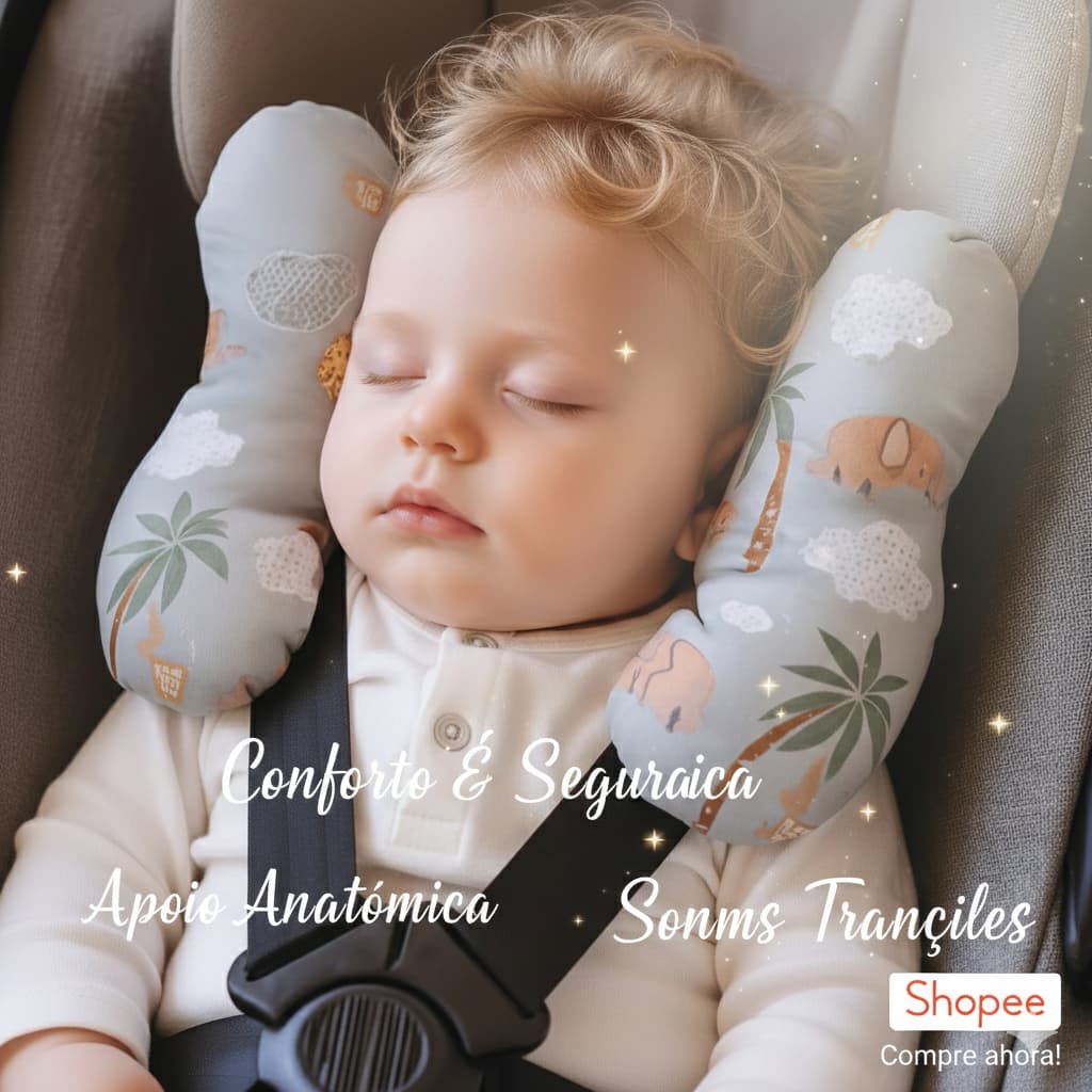 Almofada De Pescoço Bebê Anatômica Protetor Cabeça Infantil Apoio Cervical Carrinho Cadeirinha