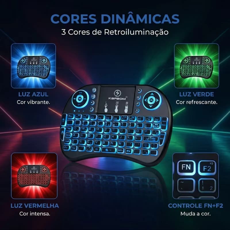 Mini Teclado Controle Usb Touchpad Smart Tv Pc Ps3- Iluminado para Xbox360 / PS3 / Pcs / Notebooks