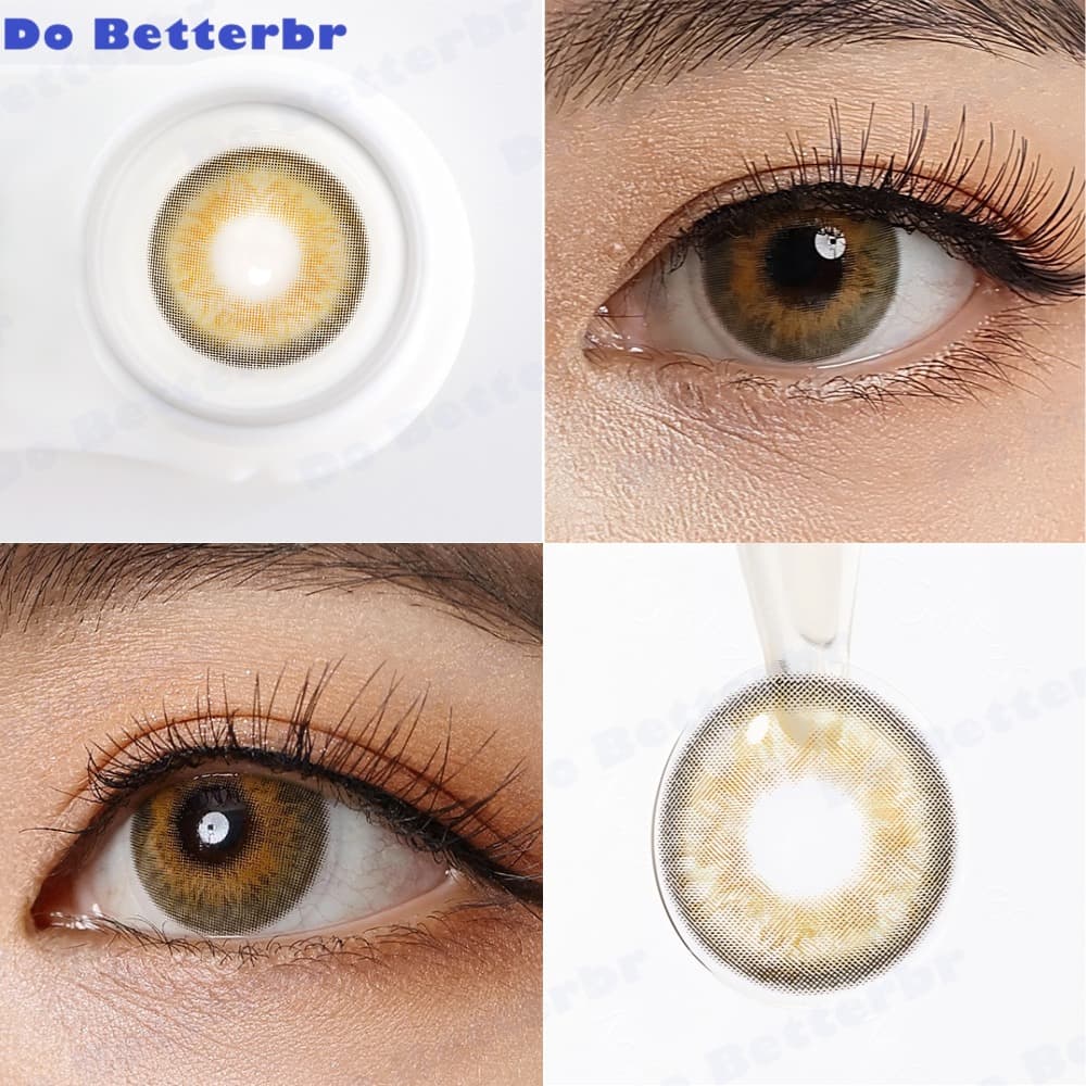 Lentes De Contato Coloridas 2pcs Contatos Coloridos Para Maquiagem De Cosméticos Brown Eyes