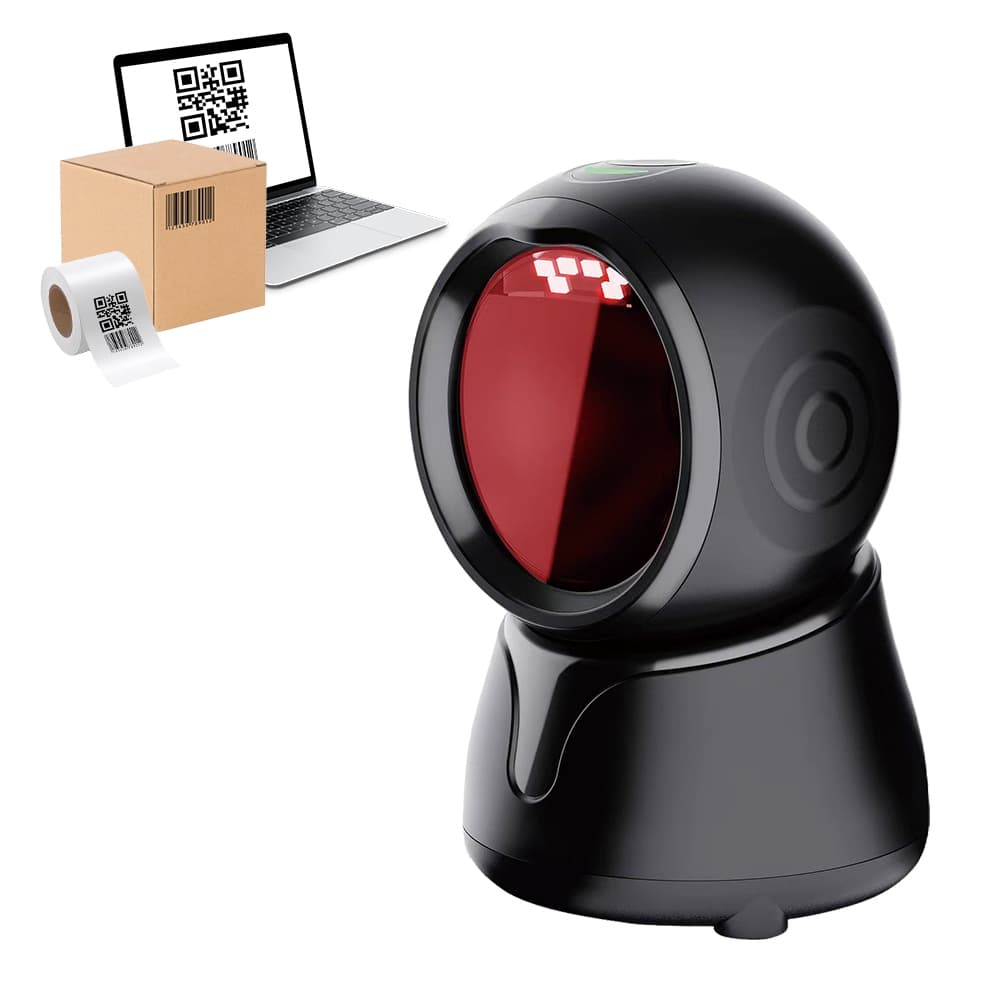 Leitor De Código Barras Qr Fixo Mesa Usb Pdv Code Baisec Cor Preto Scanner QR USB Matriz Dados Detecção Automático Alta