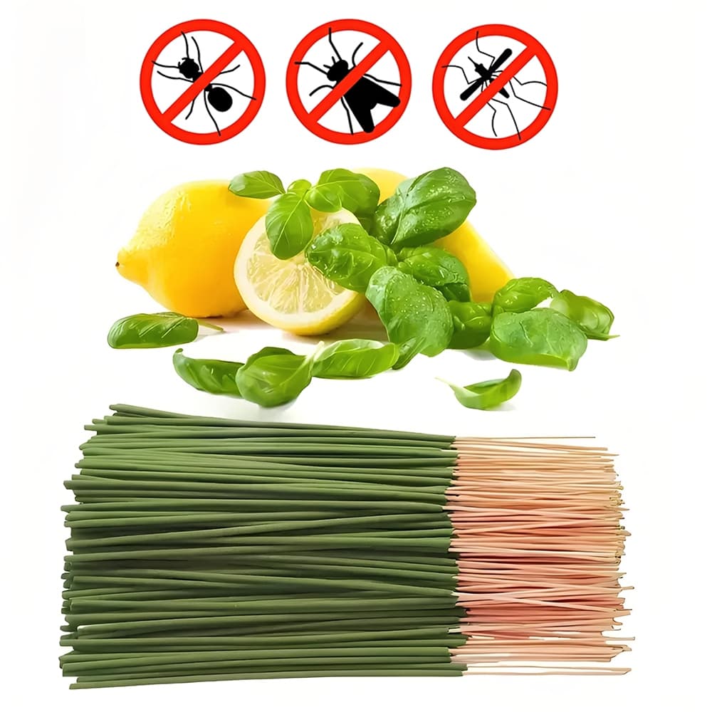 Repelente Natural em Incenso Aromático Verde 20cm – Aroma de Citronela e Limão para Ambientes Internos e Externos