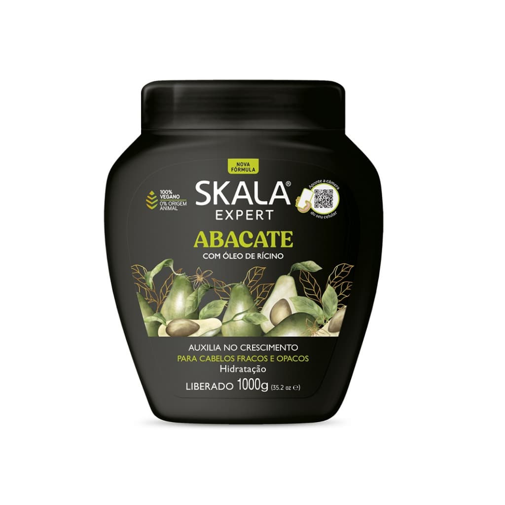Creme Skala Expert Abacate com óleo de rícino auxilia no crescimento 100% VEGANO 1kg