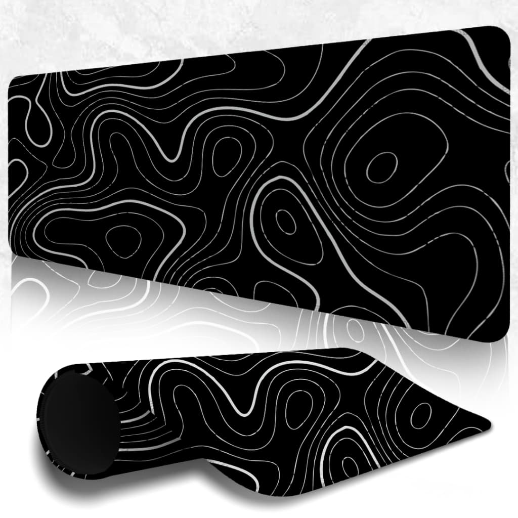MousePad Speed Gamer Antiderrapante Bordas Costuradas Confortavel Sem Relevos Com Estampa Abstrata White Map