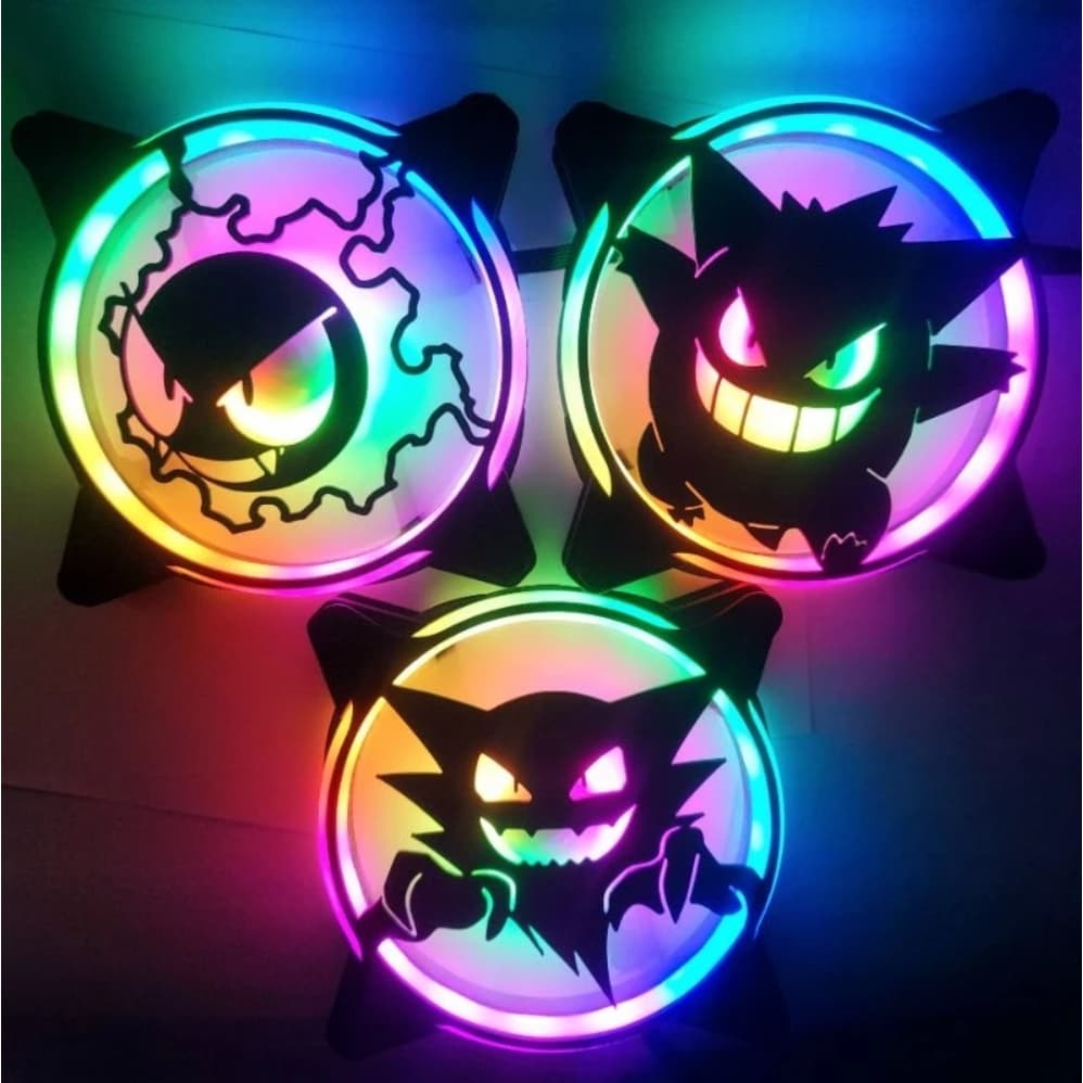 KIT GRADE GRELHA PARA COOLER FAN GRILL 120MM X 120MM POKEMON GENGAR HAUNTER GASTLY PC SETUP GAMER