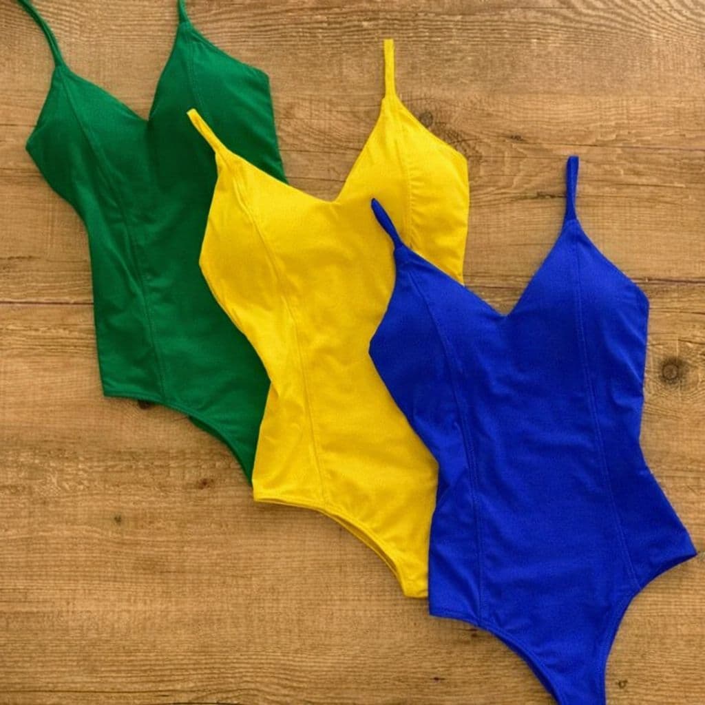 Body Feminino Alcinha com Bojo Kit BRASIL Bodi Regata Suplex