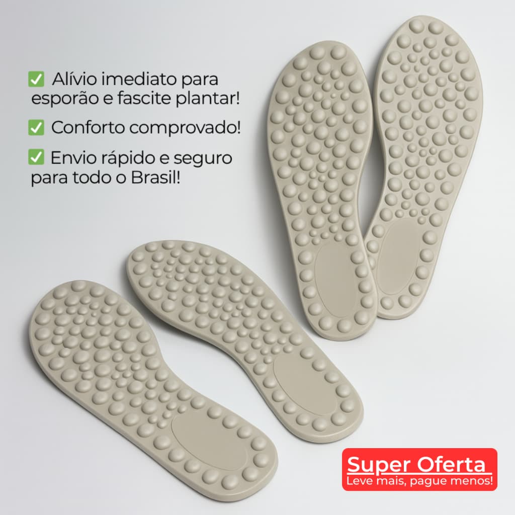 Kit Palmilha Ortopédica Anatômica Confortável Para Esporão e Fascite Plantar Anti Impacto